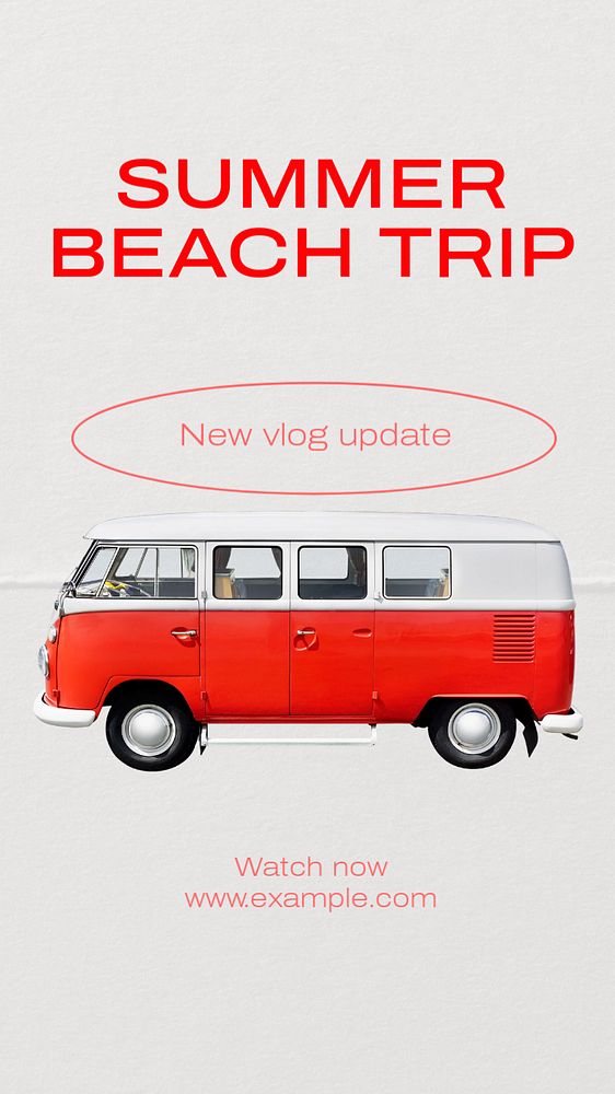 Summer beach trip  Instagram story template, editable text