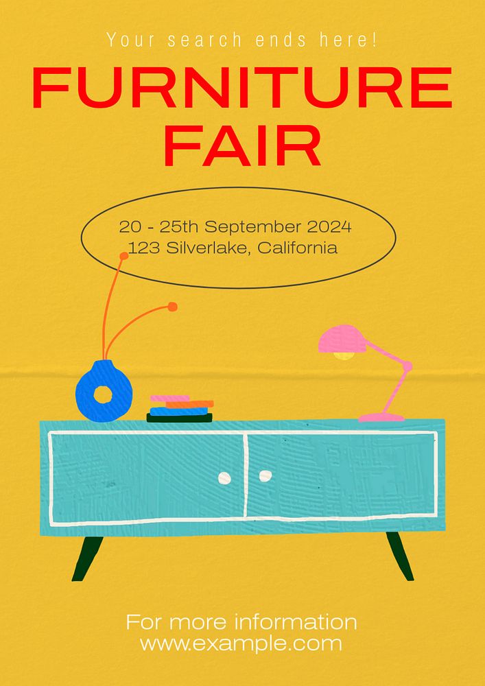 Furniture fair  poster template, editable text and design