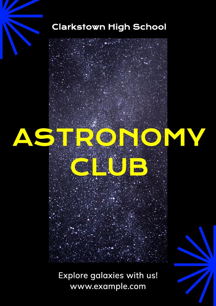 Astronomy club poster template, editable text and design