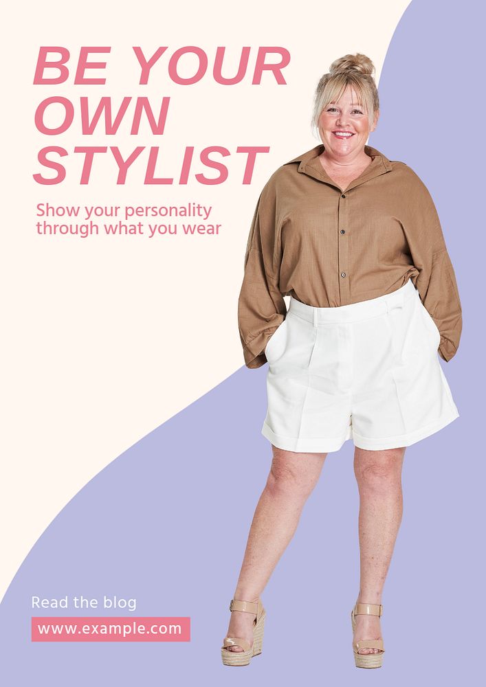 Be your own stylist  poster template, editable text and design