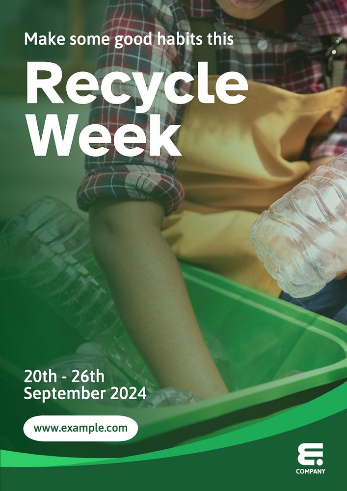 Recycle week poster template, editable text and design