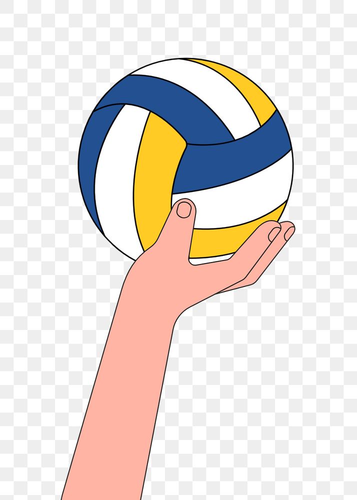 Hand shooting volleyball, sports illustration, editable design