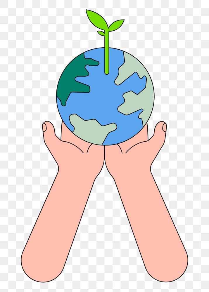 Hands presenting Earth, environment illustration, editable design