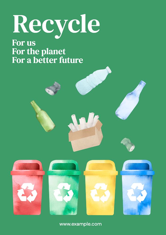 Recycle poster template, editable text and design