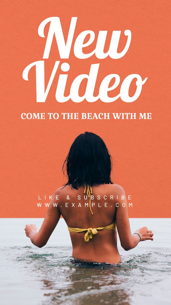 New video Instagram story template, editable text