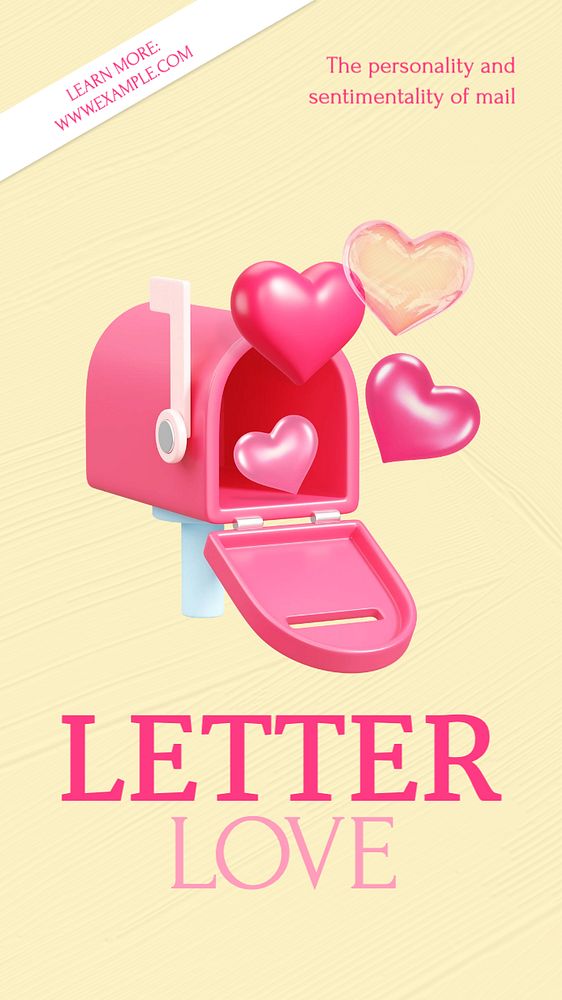 Letter love  Instagram story template, editable text