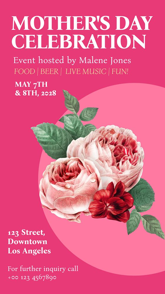 Mother's day event Instagram story template, editable text