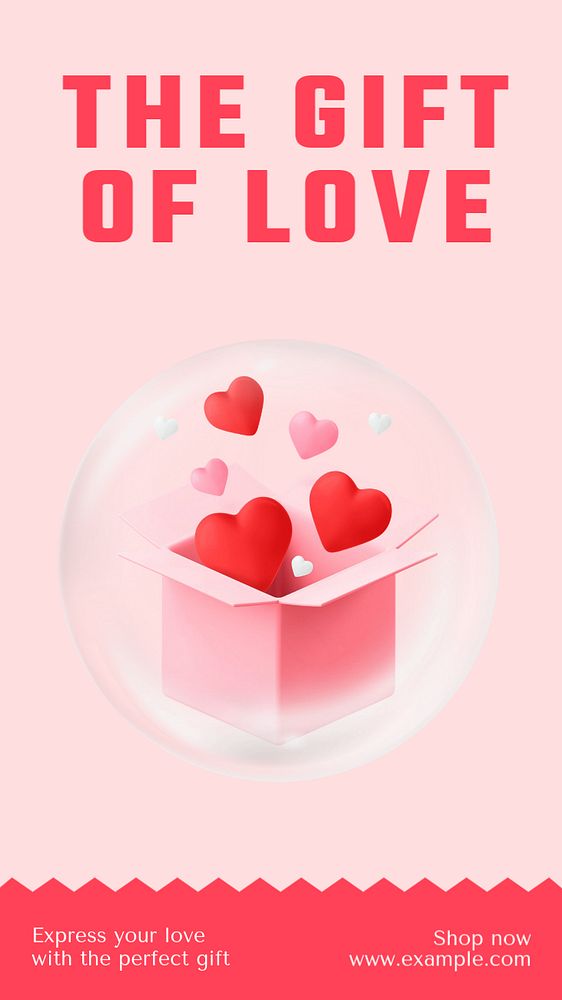 Gift of love  Instagram story template, editable text