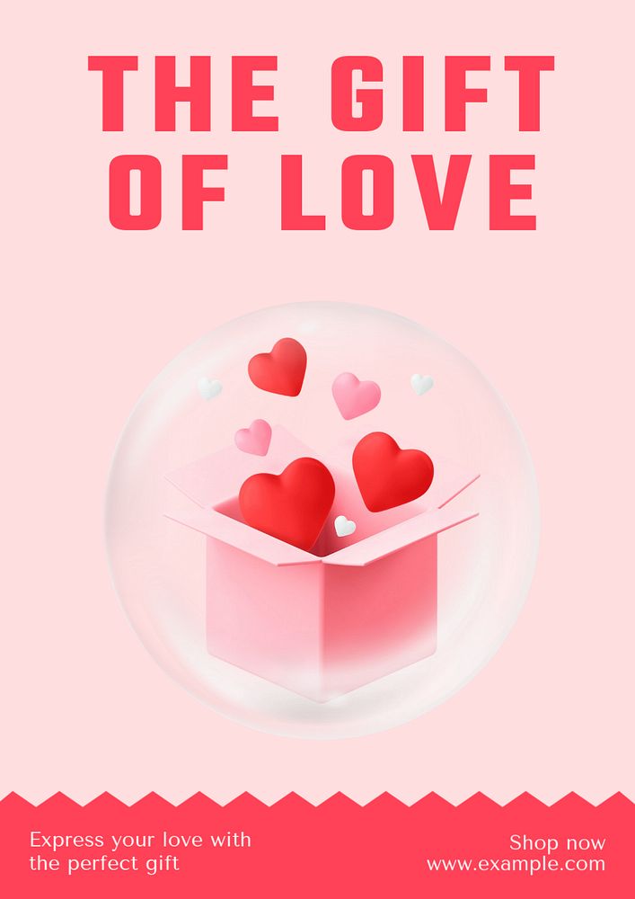 Gift of love  poster template, editable text and design