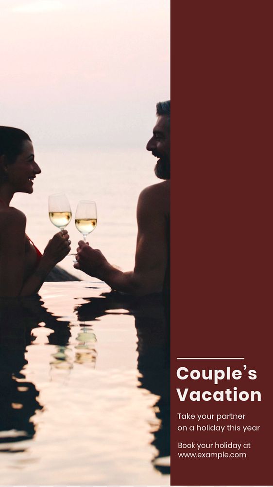 Couple's vacation  Instagram story template, editable text