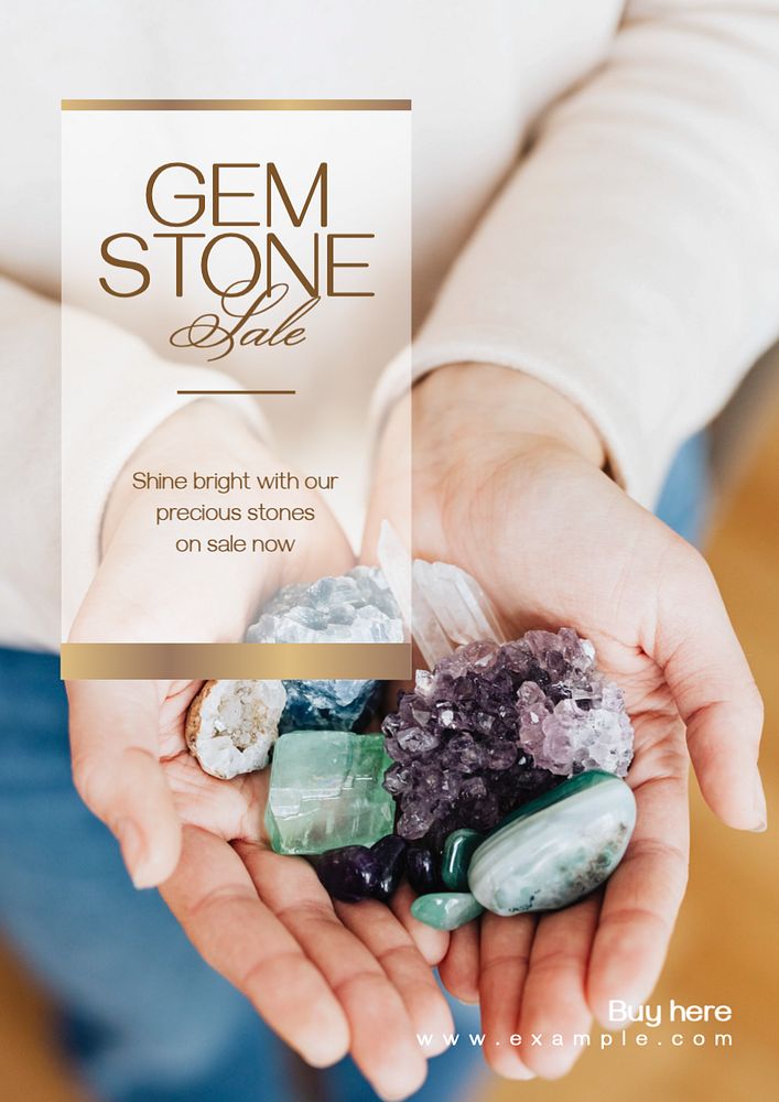 Gem stone poster template, editable text and design