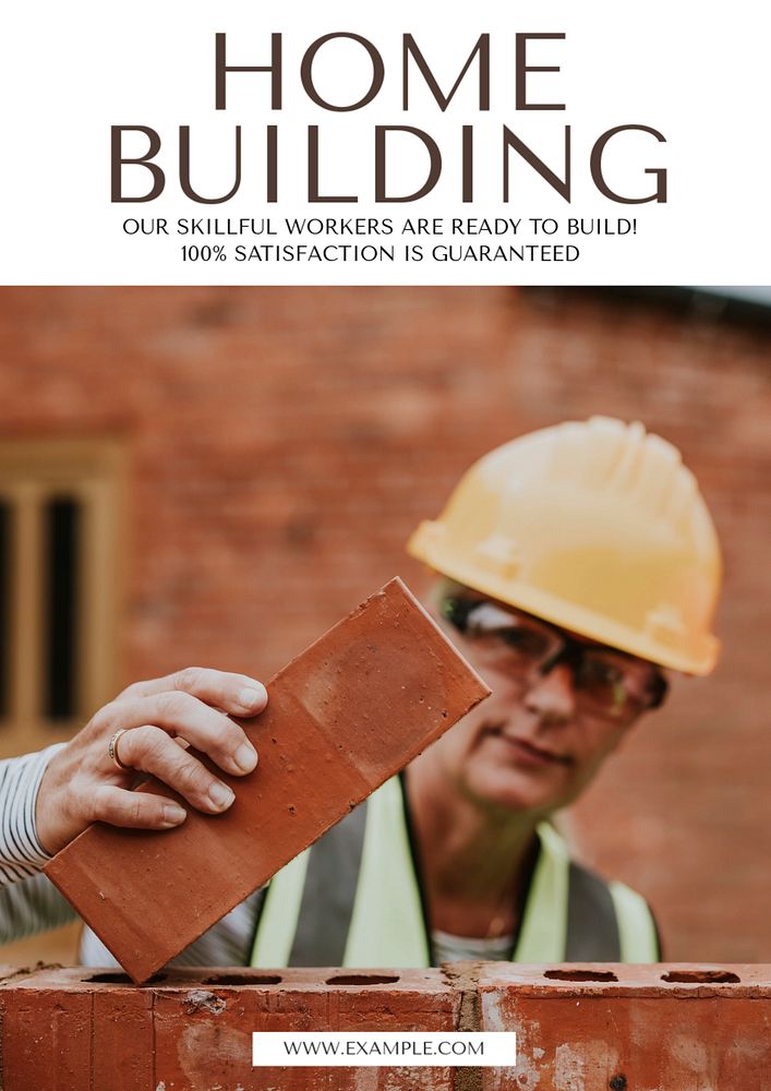 Home building  poster template, editable text and design