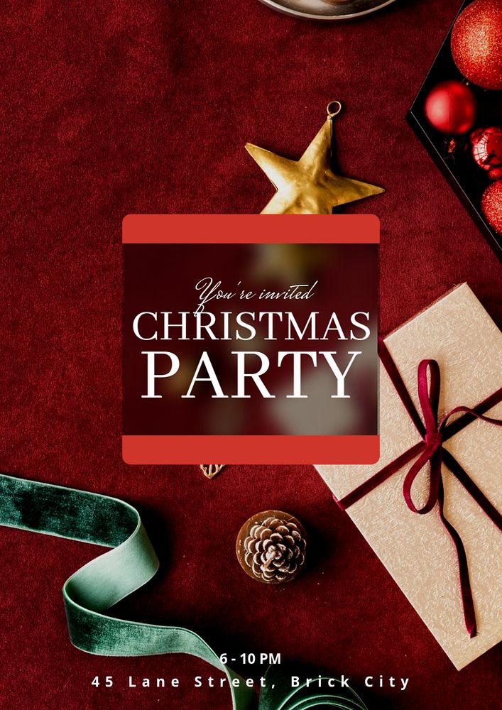 Christmas party  poster template, editable text and design