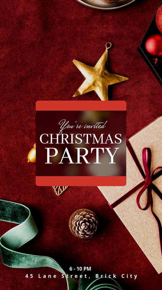 Christmas party  Instagram story template, editable text