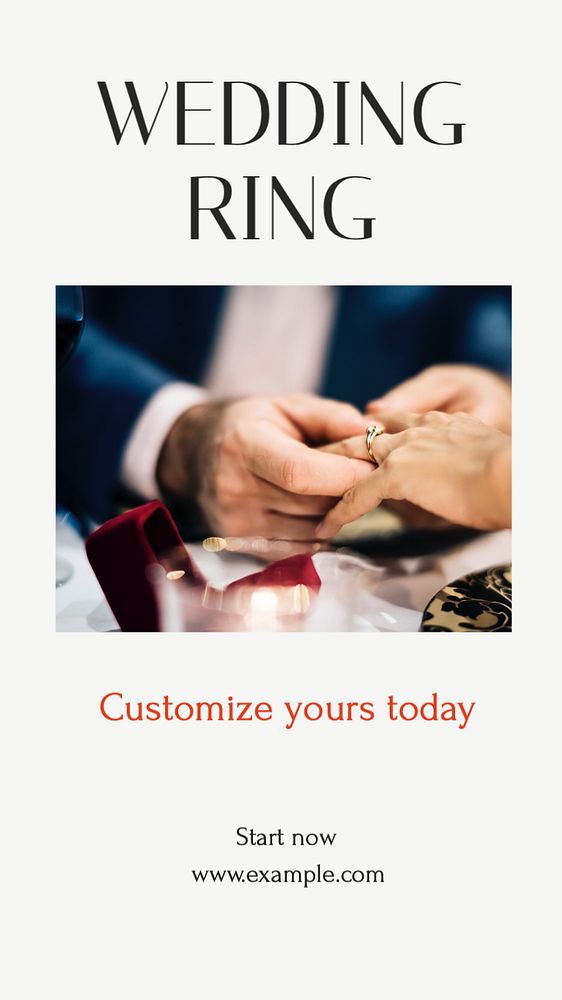 Wedding ring Instagram story template, editable text