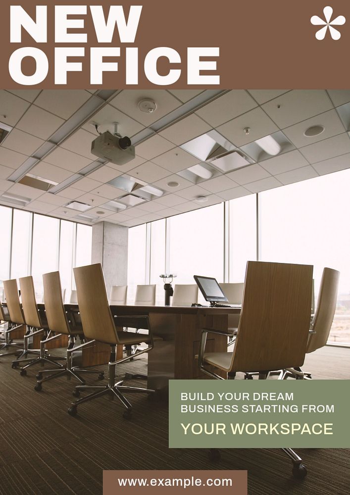 New office  poster template, editable text and design