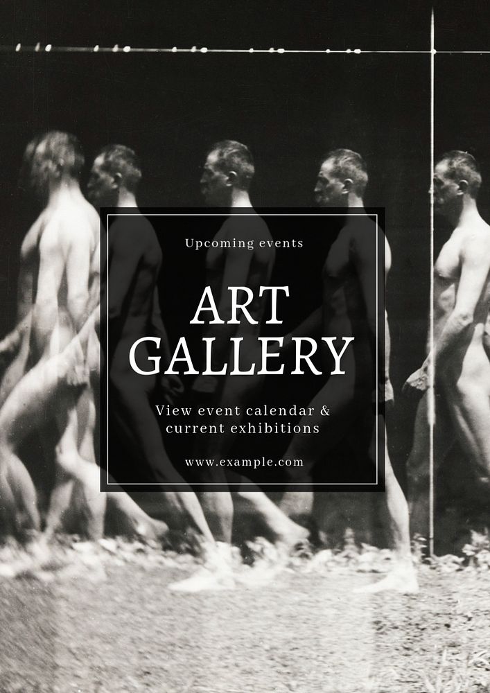 Art gallery events  poster template, editable text and design