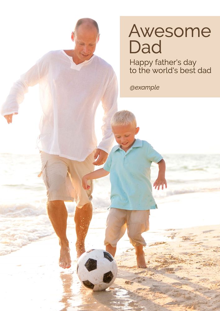 Awesome dad  poster template, editable text and design