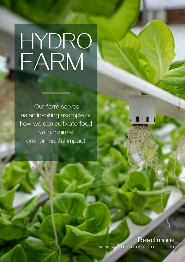 Hydro farm  poster template, editable text and design