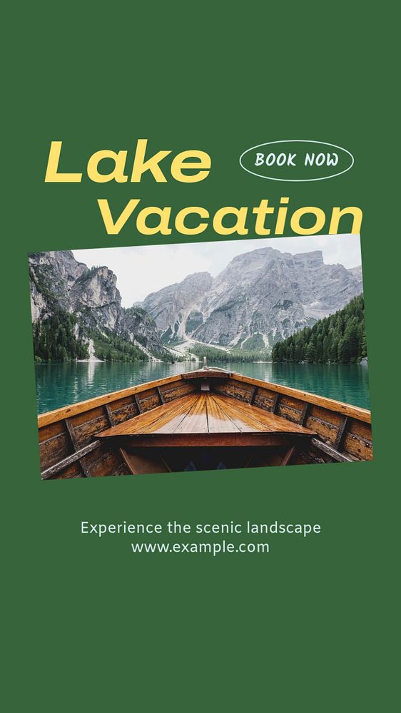 Lake vacation  Instagram story template, editable text