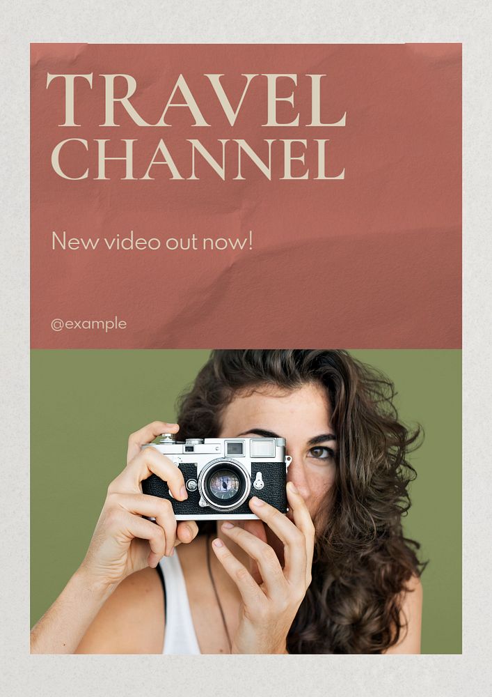 Travel channel  poster template, editable text and design