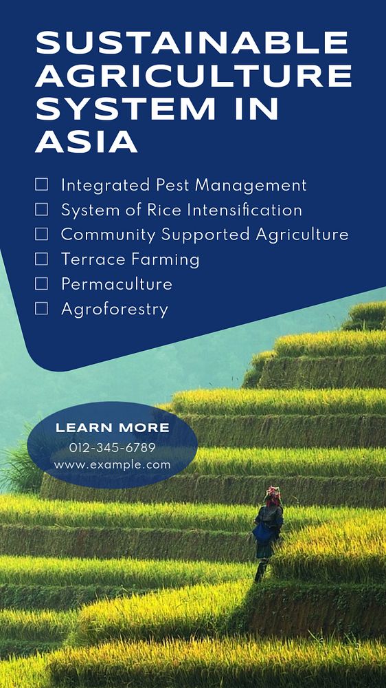 Agriculture in Asia Instagram story template, editable text