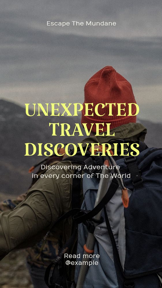 Travel discoveries  Instagram story template, editable text