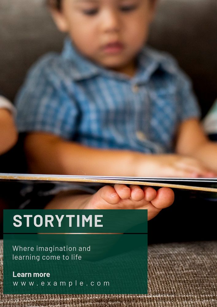 Story time poster template, editable text and design