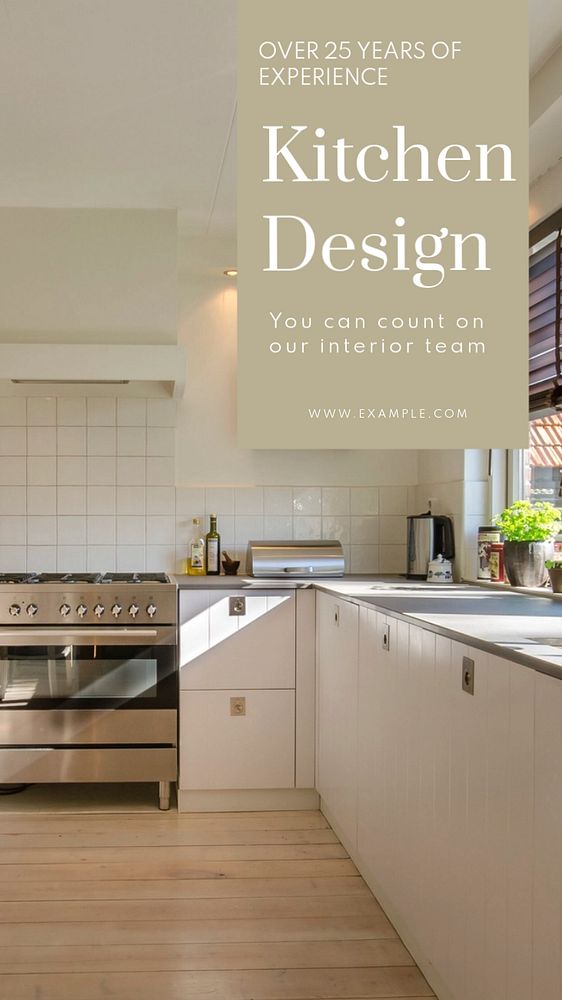 Kitchen design  Instagram story template, editable text