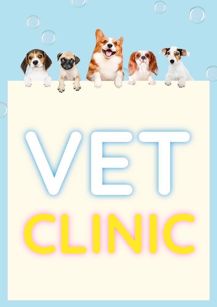 Vet clinic poster template, editable text and design