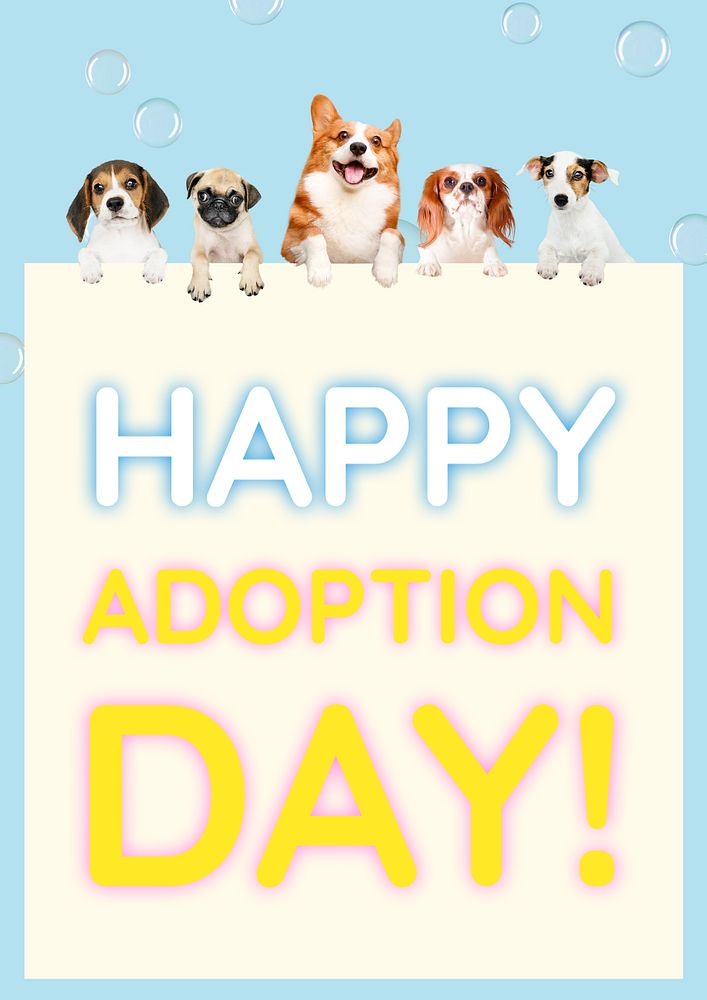 Happy Adoption Day poster template, editable text and design