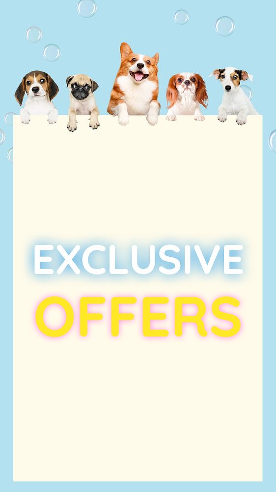 Exclusive offers Instagram story template, editable text