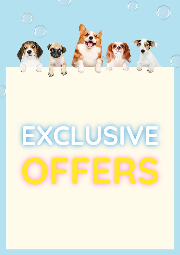 Exclusive offers poster template, editable text and design