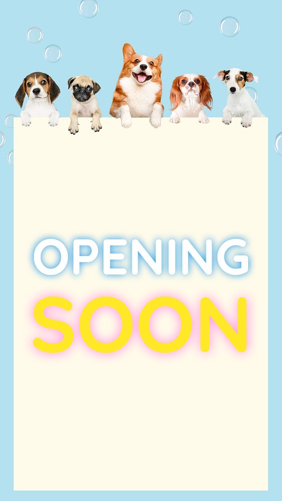 Opening soon Instagram story template, editable text