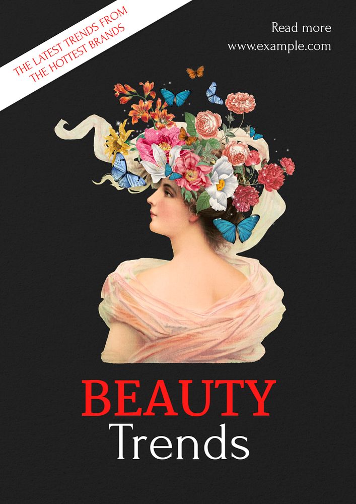 Beauty trends  poster template, editable text and design