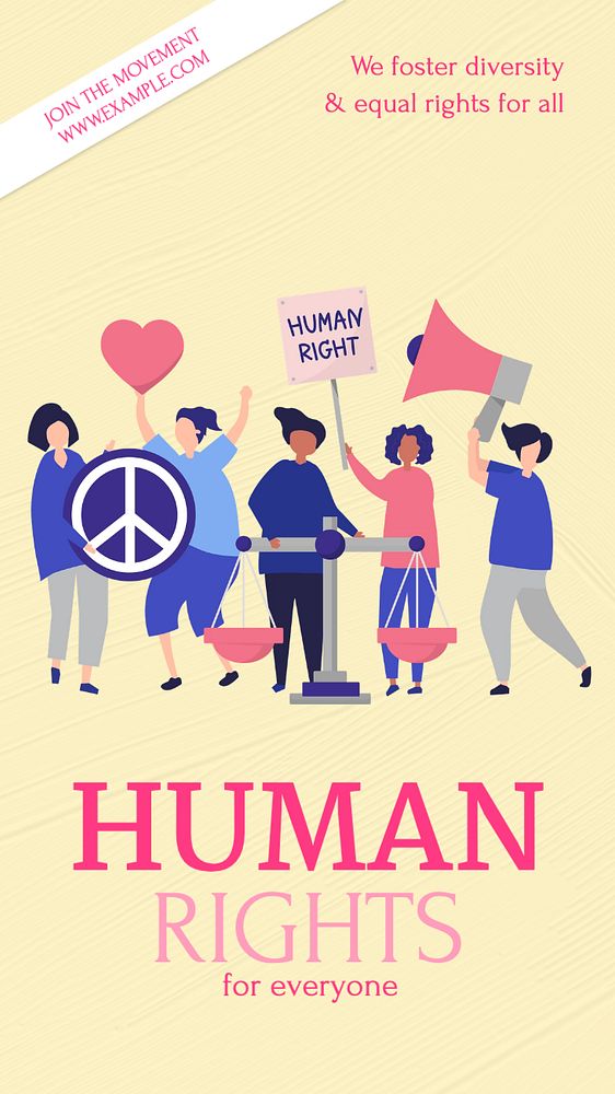 Human rights  Instagram story template, editable text