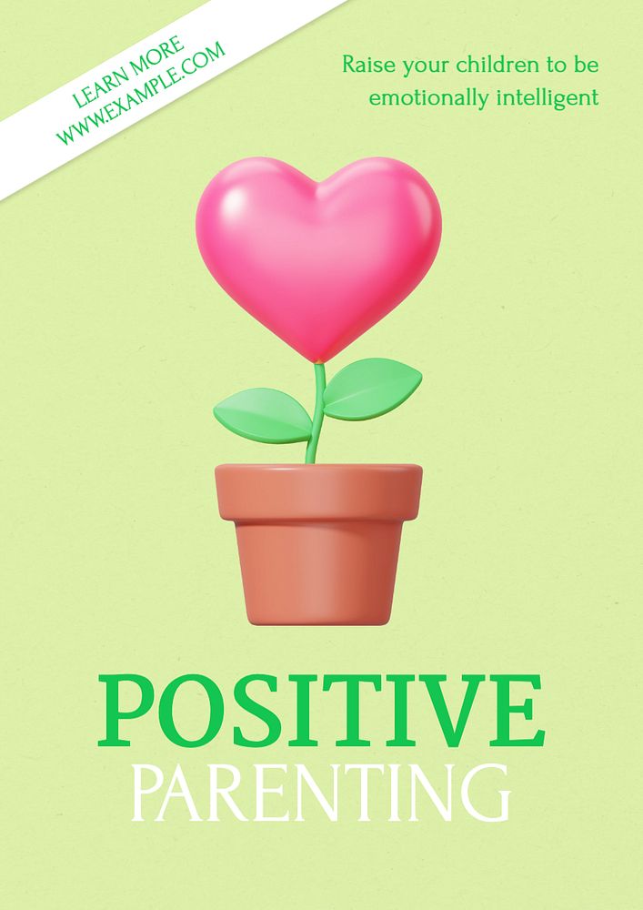 Positive parenting  poster template, editable text and design