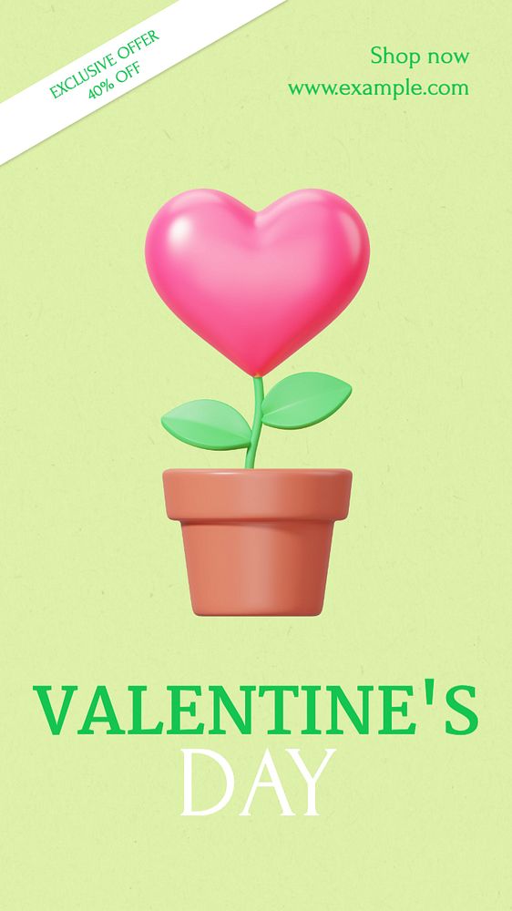 Valentine's day sale  Instagram story template, editable text