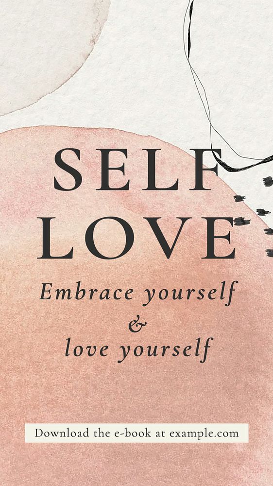 Self love ebook  Instagram story template, editable text