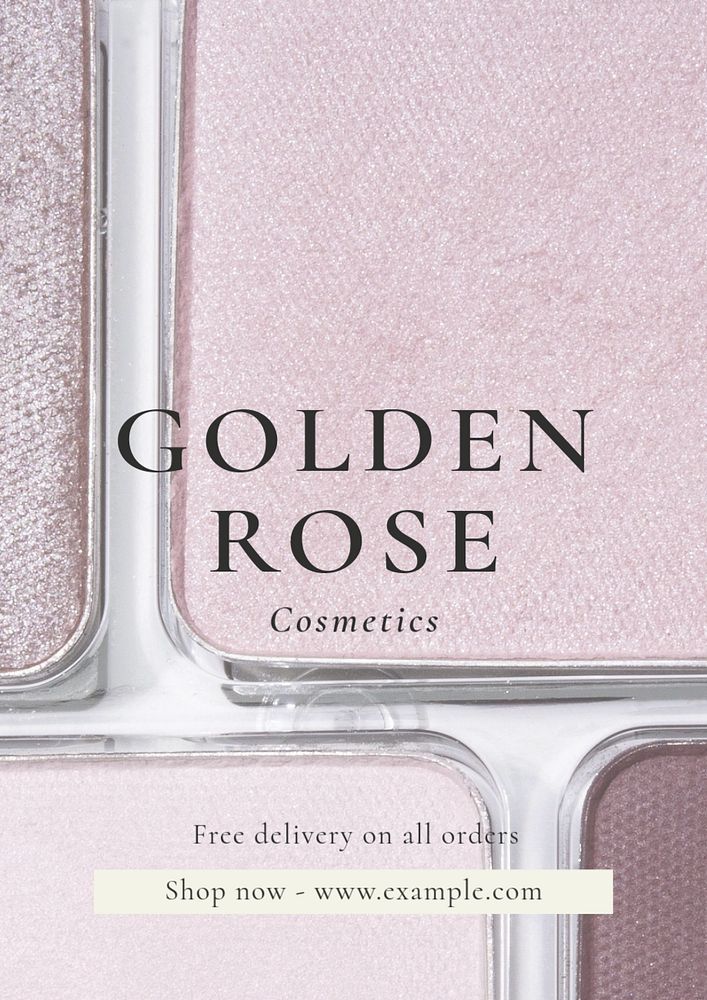 Rose cosmetics  poster template, editable text and design