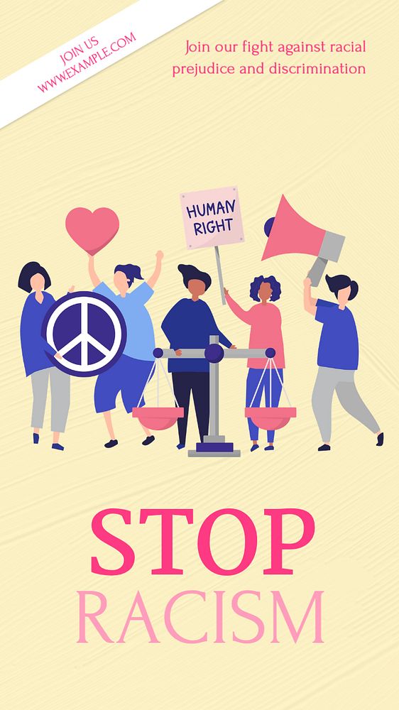 Stop racism  Instagram story template, editable text