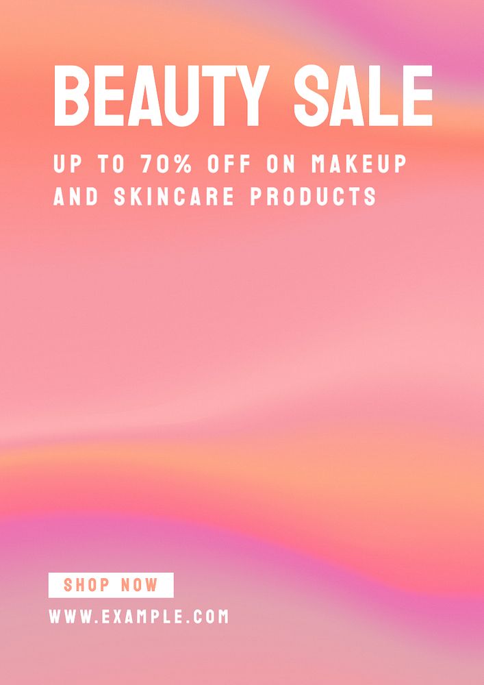 Beauty sale poster template, editable text and design