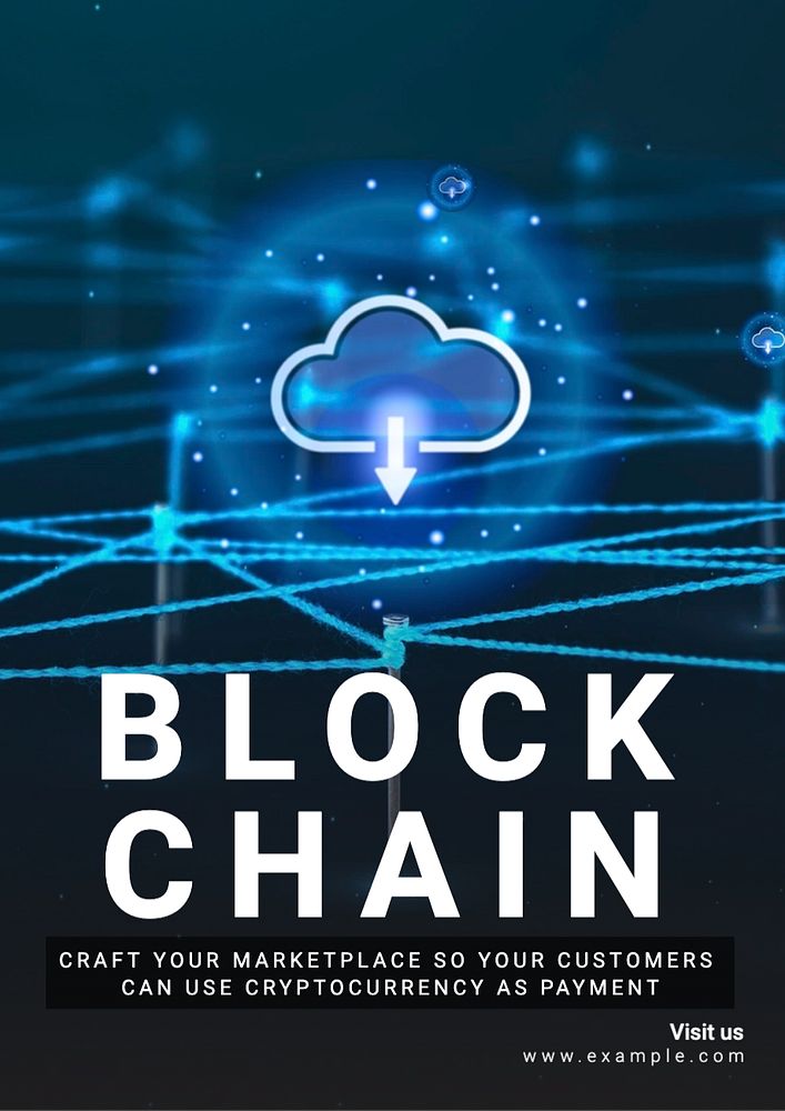 Blockchain  poster template, editable text and design