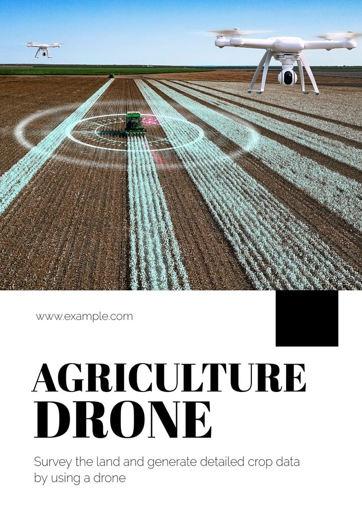 Agriculture drone  poster template, editable text and design