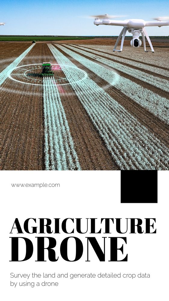 Agriculture drone  Instagram story template, editable text