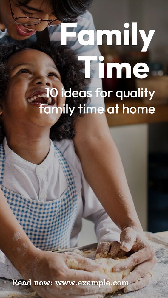 Family time  Instagram story template, editable text