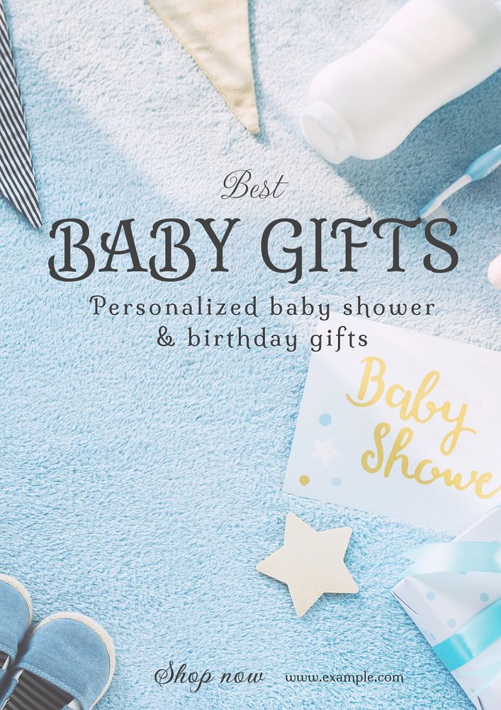 Baby gifts  poster template, editable text and design