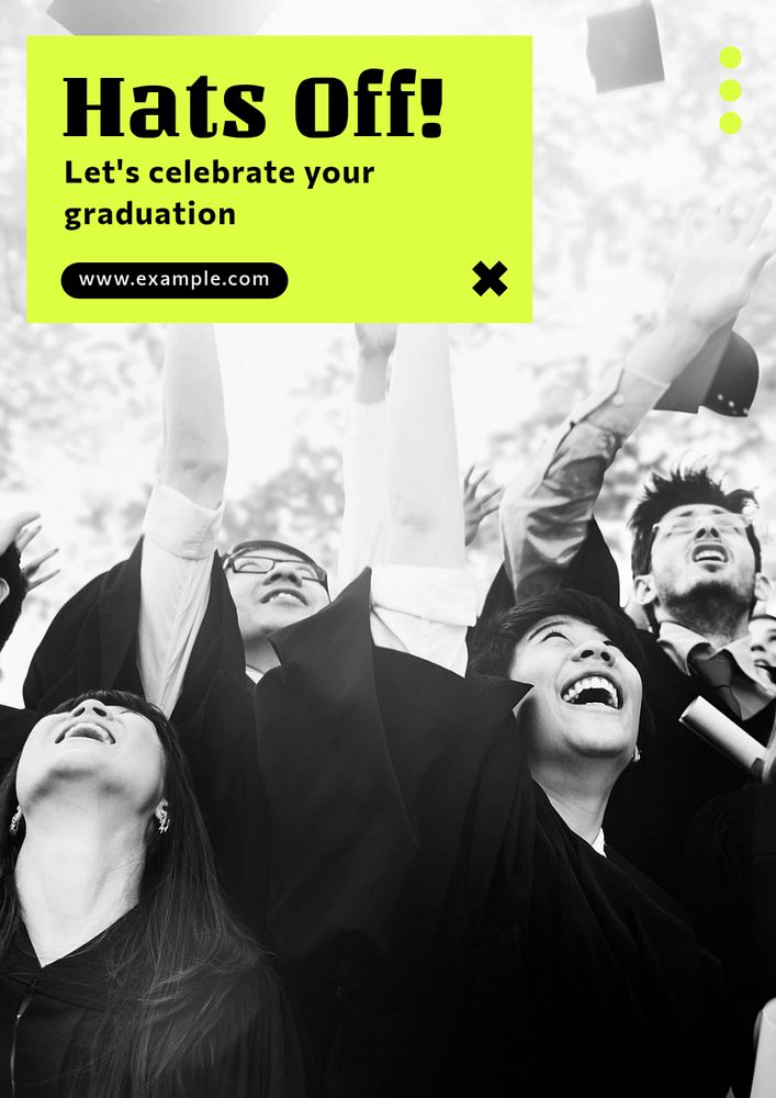 Graduation  poster template, editable text and design