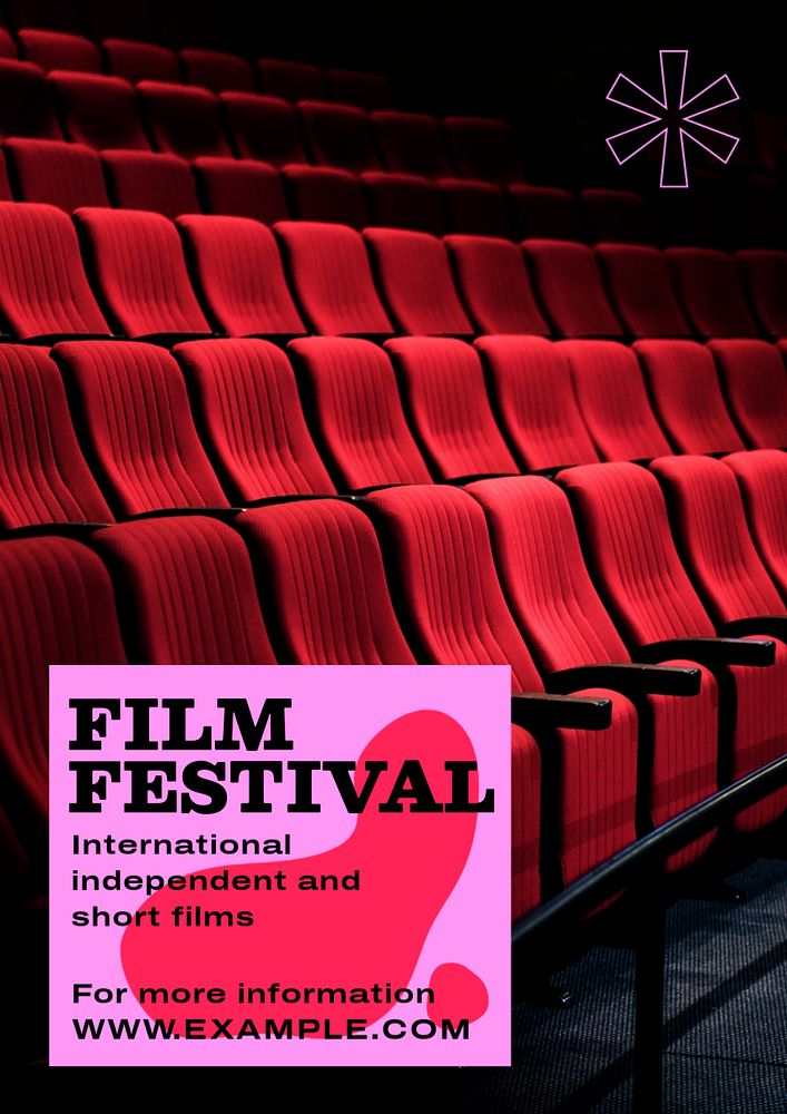 Film festival  poster template, editable text and design