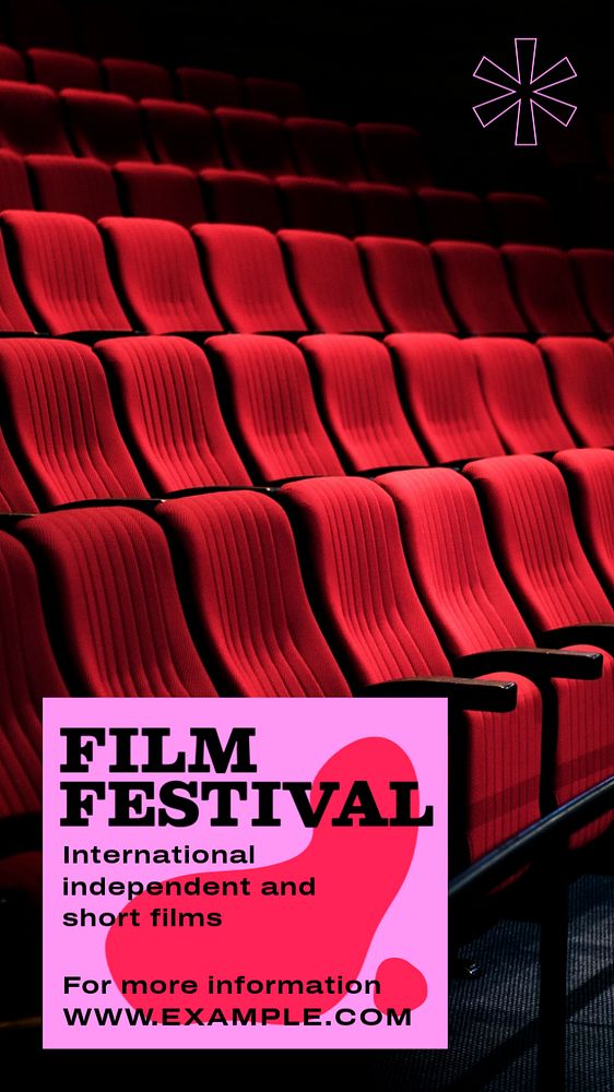 Film festival  Instagram story template, editable text